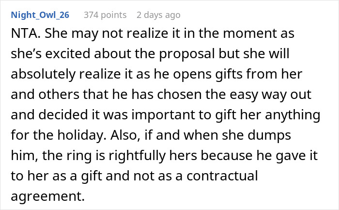 &ldquo;He Thinks He&rsquo;s The Gift&rdquo;: Man Thinks Proposal Counts As A Christmas Gift, Gets A Reality Check