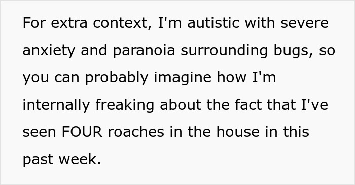 Woman Wants To Charge Sis “Clean-Up” Fee After Spotting Roaches After She Moved In Woman Wants To Charge Sis “Clean-Up” Fee After Spotting Roaches After She Moved In