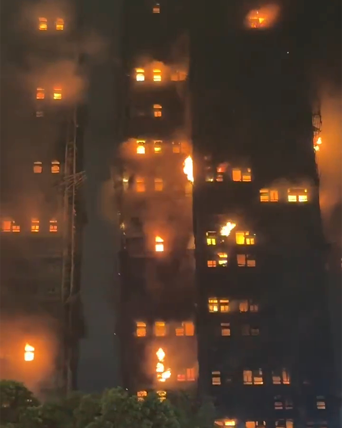 Horrifying Scene Caught On Video As Massive Fire Rips Through Hong Kong High-Rise Horrifying Scene Caught On Video As Massive Fire Rips Through Hong Kong High-Rise