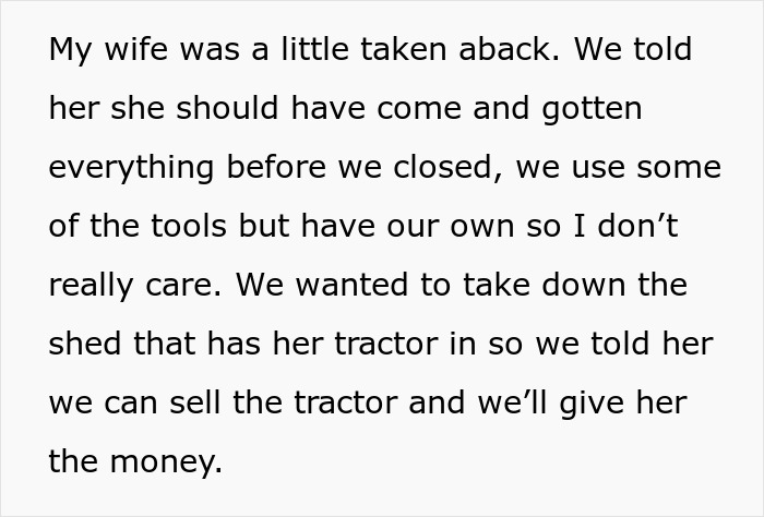 Toxic MIL Picks A Fight Over An Inherited Tractor, Son-In-Law Gives It Back With Maximum Pettiness Toxic MIL Picks A Fight Over An Inherited Tractor, Son-In-Law Gives It Back With Maximum Pettiness