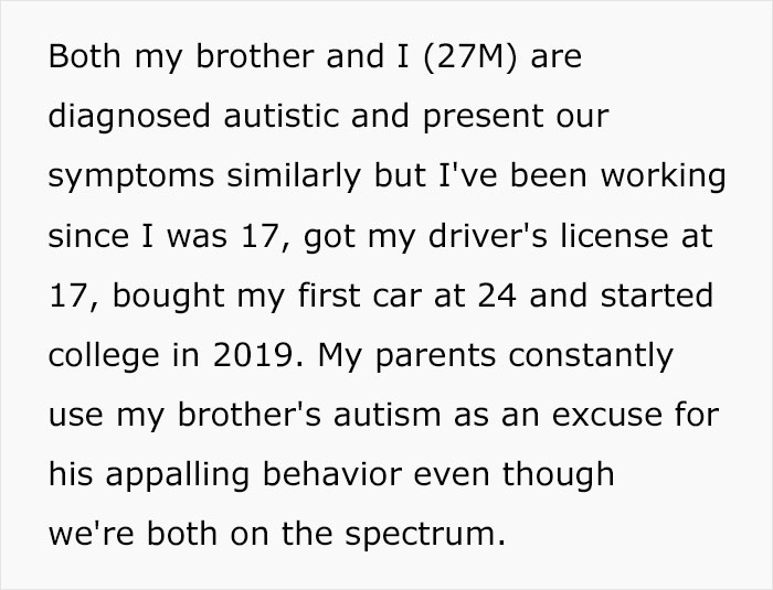 Entitled Parents Treat Autistic Brother As Golden Child, Ignore His Creepy Behavior Entitled Parents Treat Autistic Brother As Golden Child, Ignore His Creepy Behavior