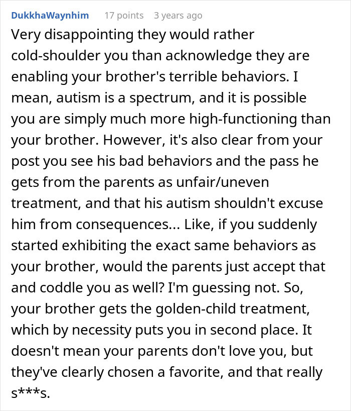 Entitled Parents Treat Autistic Brother As Golden Child, Ignore His Creepy Behavior Entitled Parents Treat Autistic Brother As Golden Child, Ignore His Creepy Behavior