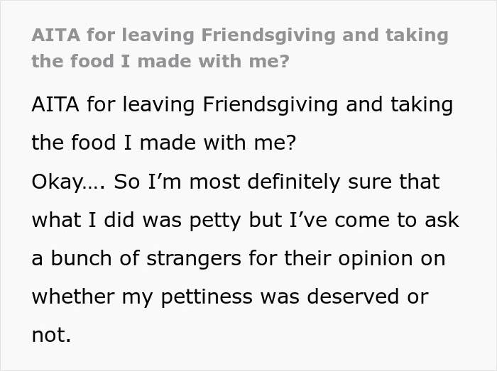 Woman Storms Out Of Friendsgiving With The Food After Discovering Dress-Code Betrayal Woman Storms Out Of Friendsgiving With The Food After Discovering Dress-Code Betrayal