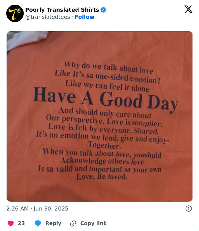 “Lost In Translation”: 80 Ridiculous And Funny English T-Shirts Found Across The Entire World (New Pics) “Lost In Translation”: 80 Ridiculous And Funny English T-Shirts Found Across The Entire World (New Pics)