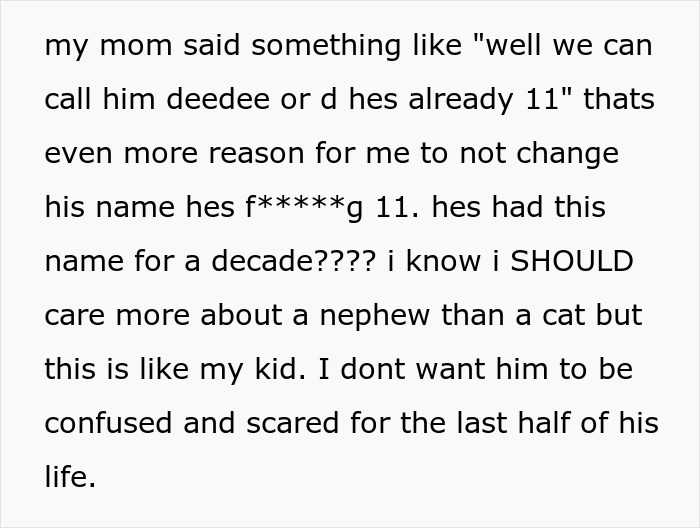 Sister Demands Family Rehomes Or Renames 11YO Cat Because He Shares A Name With Her Son Sister Demands Family Rehomes Or Renames 11YO Cat Because He Shares A Name With Her Son
