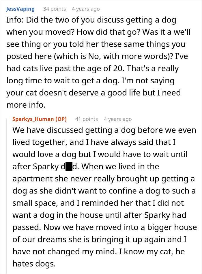Woman Upset GF Won’t Let Her Get A Dog Because Of Her Old Cat Woman Upset GF Won’t Let Her Get A Dog Because Of Her Old Cat
