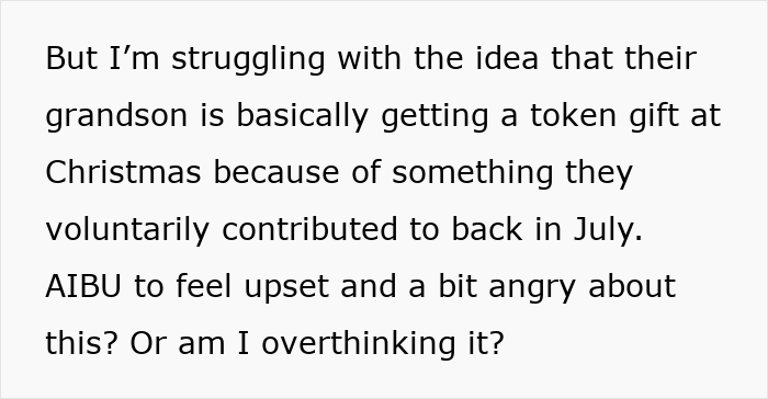 Grandparents Combine Birthday And Christmas Gift, The Mom Feels Scammed Grandparents Combine Birthday And Christmas Gift, The Mom Feels Scammed