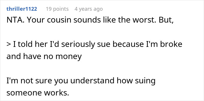 Man Demands Cousin Pay For His Cruel Prank, Gets Shocked By Aunt’s Reaction Man Demands Cousin Pay For His Cruel Prank, Gets Shocked By Aunt’s Reaction