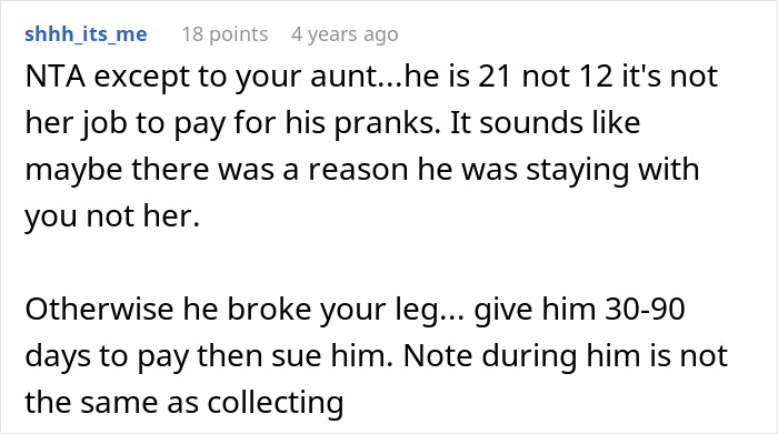Man Demands Cousin Pay For His Cruel Prank, Gets Shocked By Aunt’s Reaction Man Demands Cousin Pay For His Cruel Prank, Gets Shocked By Aunt’s Reaction