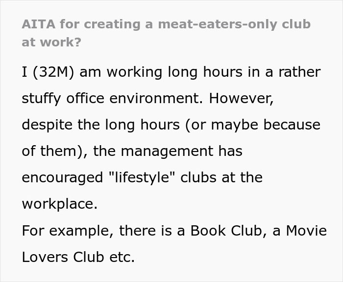 Employee Pushes Back Against Vegan-Only Club And Starts Beef In The Most Literal Way Employee Pushes Back Against Vegan-Only Club And Starts Beef In The Most Literal Way