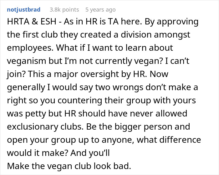 Employee Pushes Back Against Vegan-Only Club And Starts Beef In The Most Literal Way Employee Pushes Back Against Vegan-Only Club And Starts Beef In The Most Literal Way
