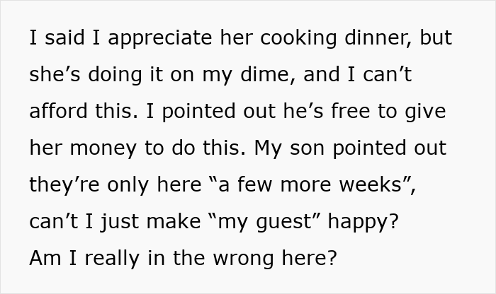 Mom Accused Of Embarrassing Son’s GF Who Offered To Cook Meals For Them Mom Accused Of Embarrassing Son’s GF Who Offered To Cook Meals For Them