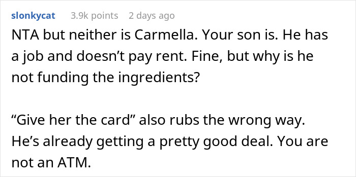 Mom Accused Of Embarrassing Son’s GF Who Offered To Cook Meals For Them Mom Accused Of Embarrassing Son’s GF Who Offered To Cook Meals For Them
