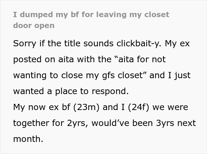 Guy Vents Online That His GF Wants Him To Close Her Closet Door, She Publicly Claps Back And Dumps Him Guy Vents Online That His GF Wants Him To Close Her Closet Door, She Publicly Claps Back And Dumps Him
