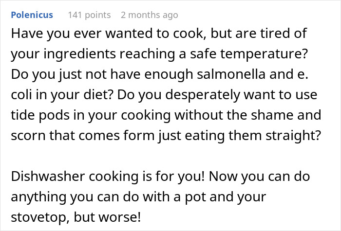 “That’s Nasty”: People Are Confused Why Someone Would Cook Their Food In The Dishwasher “That’s Nasty”: People Are Confused Why Someone Would Cook Their Food In The Dishwasher