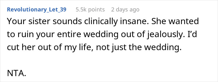 Woman Saves Her Dress From Jealous Sister Right Before She Tries To Cut It, Bans Her From The Wedding Woman Saves Her Dress From Jealous Sister Right Before She Tries To Cut It, Bans Her From The Wedding