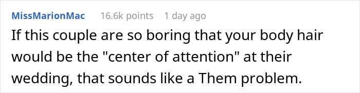“Guests May Be Uncomfortable”: Bride And Groom Take Woman’s Hairy Armpits As Personal Insult “Guests May Be Uncomfortable”: Bride And Groom Take Woman’s Hairy Armpits As Personal Insult