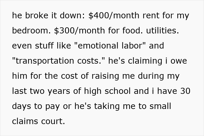 Guy Has The Nerve To Charge Daughter $15K For Raising Her As A Minor, She Goes Into Panic Mode Guy Has The Nerve To Charge Daughter $15K For Raising Her As A Minor, She Goes Into Panic Mode