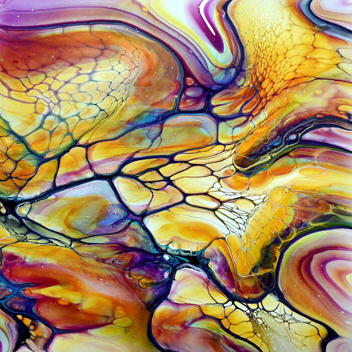 Bloom Transfer With Gorgeous Color Combo: My Acrylic Pouring Technique Bloom Transfer With Gorgeous Color Combo: My Acrylic Pouring Technique
