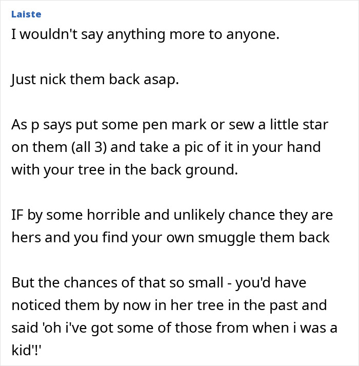 Woman Can’t Find Her Sentimental Christmas Ornaments, Horrified After Spotting Them On MIL’s Tree Woman Can’t Find Her Sentimental Christmas Ornaments, Horrified After Spotting Them On MIL’s Tree