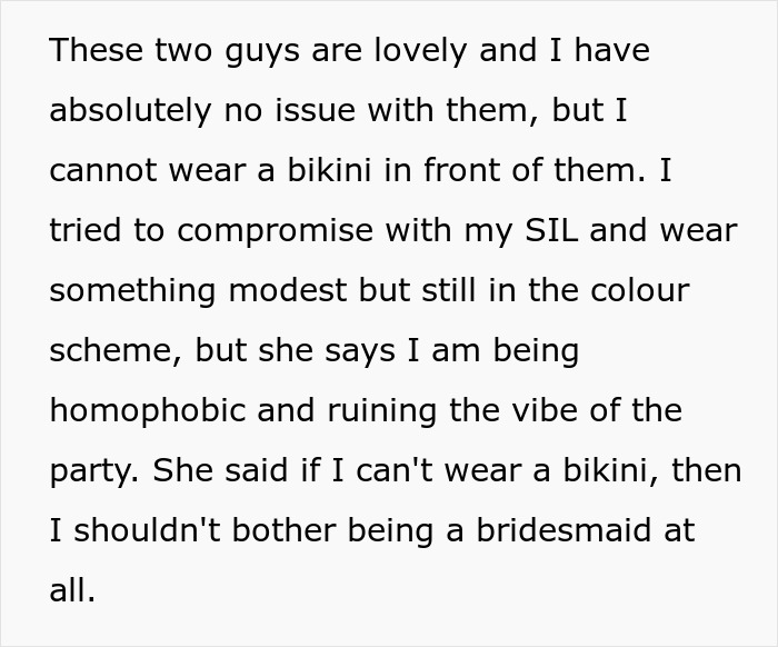 Family Accuses Muslim DIL Of Tearing Family Apart Because She Won’t Wear Bikini To Bridal Party Family Accuses Muslim DIL Of Tearing Family Apart Because She Won’t Wear Bikini To Bridal Party