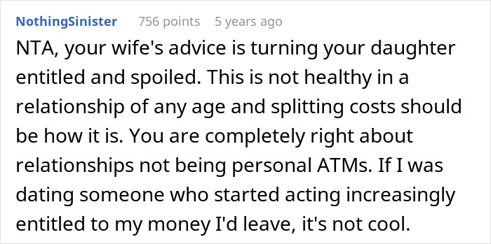 Dad Calls Out Wife After She Teaches Their Daughter To Treat Her Boyfriend Like A Personal ATM Dad Calls Out Wife After She Teaches Their Daughter To Treat Her Boyfriend Like A Personal ATM