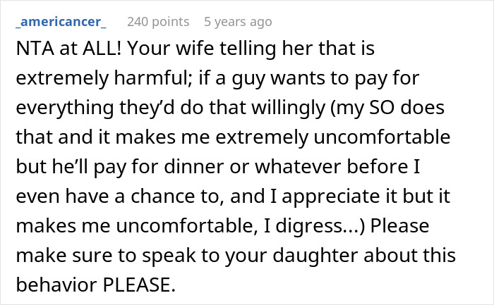 Dad Calls Out Wife After She Teaches Their Daughter To Treat Her Boyfriend Like A Personal ATM Dad Calls Out Wife After She Teaches Their Daughter To Treat Her Boyfriend Like A Personal ATM
