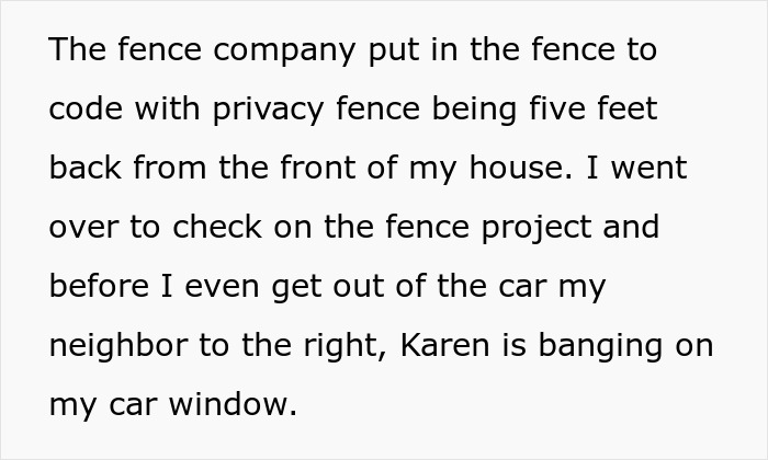 Karen Tries To Get Neighbor Fined Over A Fence, Her Plan Backfires As Her Yard Gets Checked Instead Karen Tries To Get Neighbor Fined Over A Fence, Her Plan Backfires As Her Yard Gets Checked Instead