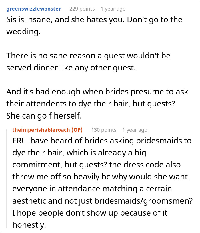 Ginger Woman Stunned After BF’s Sis Wants Her To Dye Her Hair Black For The Wedding, Says No Way Ginger Woman Stunned After BF’s Sis Wants Her To Dye Her Hair Black For The Wedding, Says No Way