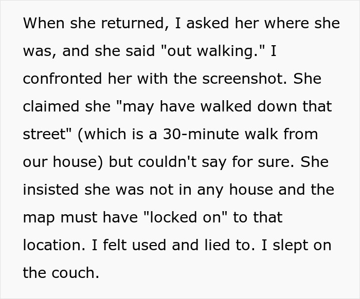 Man Ends 16-Year Marriage After Tracking Wife’s Phone And Seeing Where She Went On Night “Walks” Man Ends 16-Year Marriage After Tracking Wife’s Phone And Seeing Where She Went On Night “Walks”