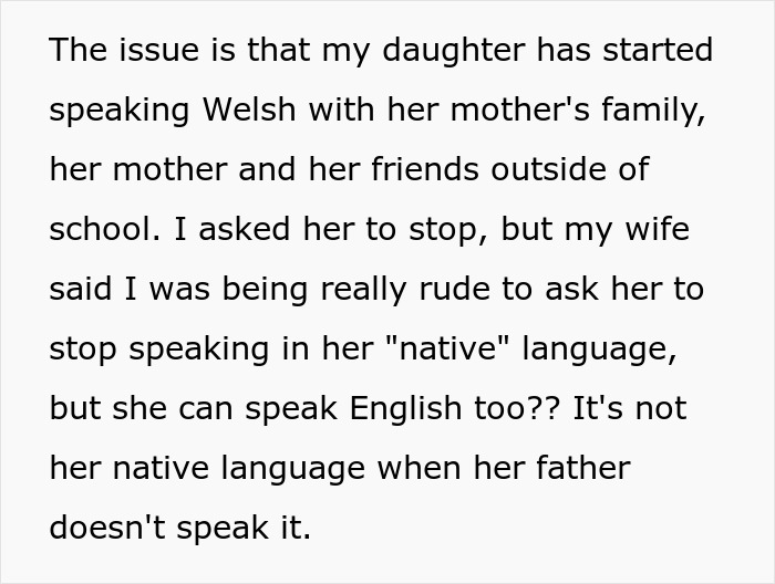 Dad Calls Mom’s Native Language ‘Pointless,’ Bans Daughter From Using It, Gets Reality Check Fast Dad Calls Mom’s Native Language ‘Pointless,’ Bans Daughter From Using It, Gets Reality Check Fast