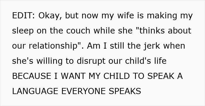 Dad Calls Mom’s Native Language ‘Pointless,’ Bans Daughter From Using It, Gets Reality Check Fast Dad Calls Mom’s Native Language ‘Pointless,’ Bans Daughter From Using It, Gets Reality Check Fast