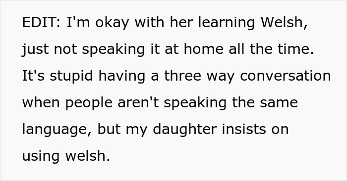 Dad Calls Mom’s Native Language ‘Pointless,’ Bans Daughter From Using It, Gets Reality Check Fast Dad Calls Mom’s Native Language ‘Pointless,’ Bans Daughter From Using It, Gets Reality Check Fast