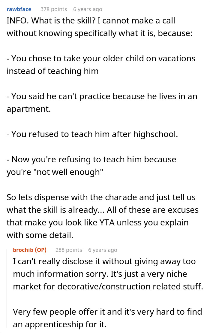 Man Upset As Dad Didn’t Pass On His Craft Skills To Him, While Half-Bros Start A Business With It Man Upset As Dad Didn’t Pass On His Craft Skills To Him, While Half-Bros Start A Business With It