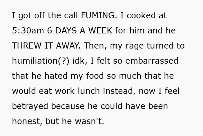 Woman Gets Up At Dawn To Make Lunches For Toxic BF, He Lies About Eating Them For 1.5 Years Woman Gets Up At Dawn To Make Lunches For Toxic BF, He Lies About Eating Them For 1.5 Years