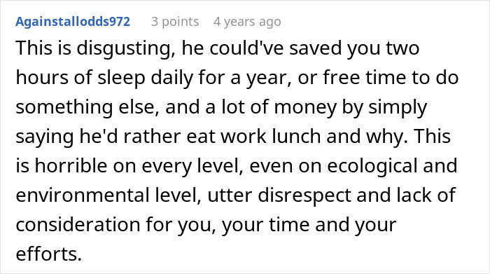 Woman Gets Up At Dawn To Make Lunches For Toxic BF, He Lies About Eating Them For 1.5 Years Woman Gets Up At Dawn To Make Lunches For Toxic BF, He Lies About Eating Them For 1.5 Years