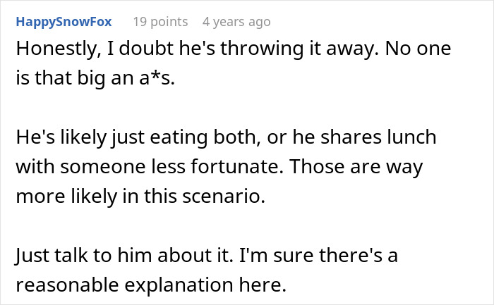 Woman Gets Up At Dawn To Make Lunches For Toxic BF, He Lies About Eating Them For 1.5 Years Woman Gets Up At Dawn To Make Lunches For Toxic BF, He Lies About Eating Them For 1.5 Years
