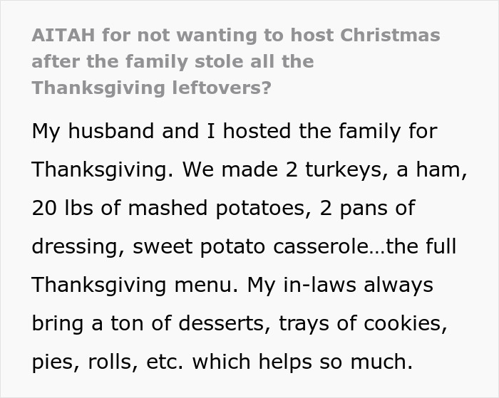 “I Stood There In Shock”: Thanksgiving Host Left With Empty Fridge When Family Clears Leftovers “I Stood There In Shock”: Thanksgiving Host Left With Empty Fridge When Family Clears Leftovers