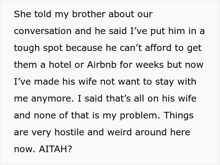 Woman Welcomes Brother’s Family For A Month, His Wife Won’t Stop Complaining Woman Welcomes Brother’s Family For A Month, His Wife Won’t Stop Complaining