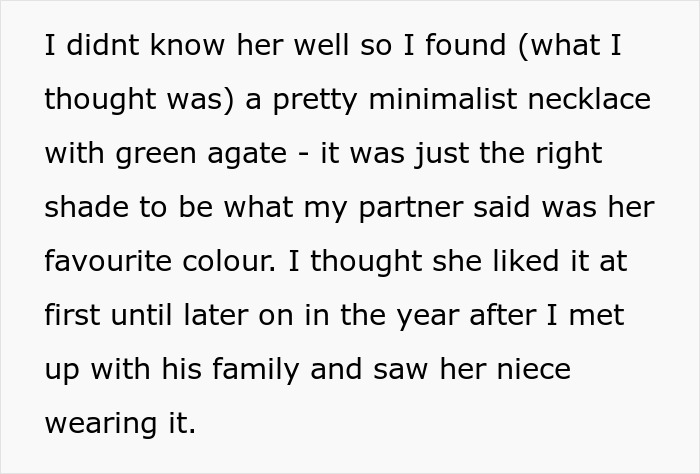 Woman Upset Son’s Partner Came Without A Gift After She Asked Him Not To Get Her Any More “Tacky Little Trinkets” Woman Upset Son’s Partner Came Without A Gift After She Asked Him Not To Get Her Any More “Tacky Little Trinkets”