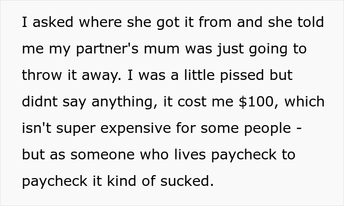Woman Upset Son’s Partner Came Without A Gift After She Asked Him Not To Get Her Any More “Tacky Little Trinkets” Woman Upset Son’s Partner Came Without A Gift After She Asked Him Not To Get Her Any More “Tacky Little Trinkets”