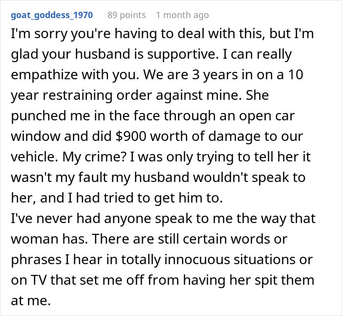 After 29 Years Of Marriage Woman Finally Takes Out A Restraining Order Against MIL After 29 Years Of Marriage Woman Finally Takes Out A Restraining Order Against MIL