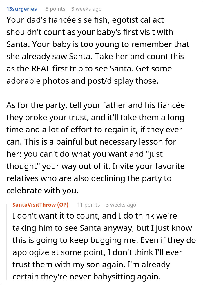 Step-Grandma Sneaks Baby To Santa While Watching Him, Loses Babysitting Privileges Forever