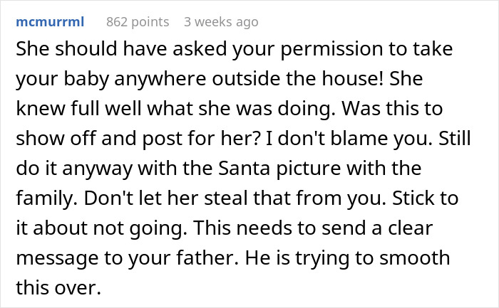 Step-Grandma Sneaks Baby To Santa While Watching Him, Loses Babysitting Privileges Forever