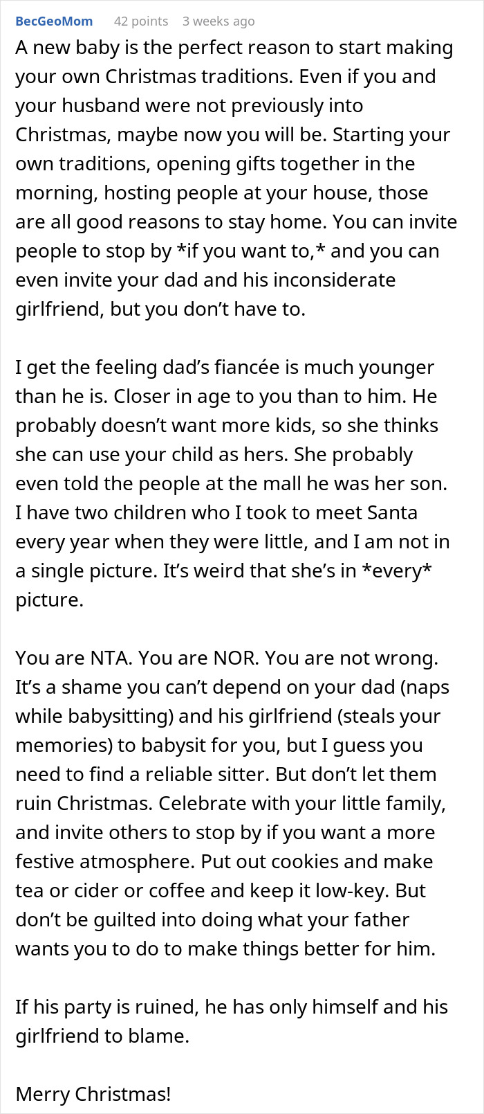 Step-Grandma Sneaks Baby To Santa While Watching Him, Loses Babysitting Privileges Forever