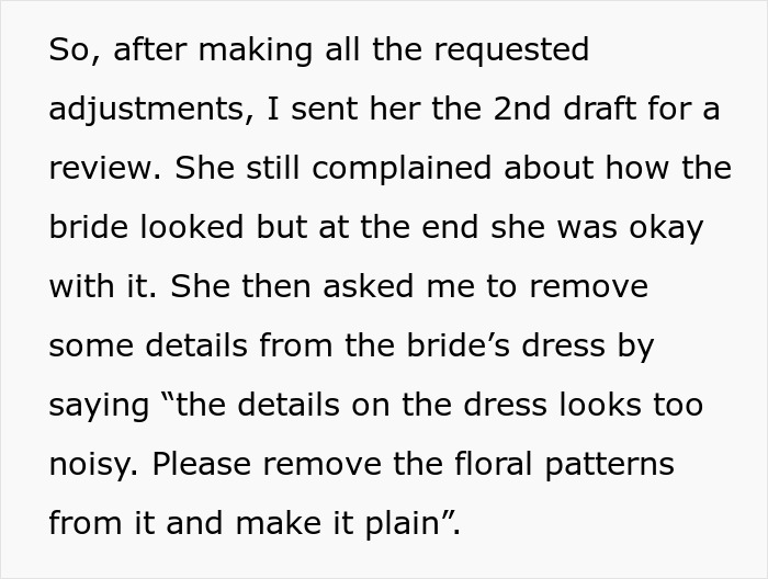 MIL’s Plan To Make Bride Look Ugly In Wedding Illustration Backfires When Artist Catches On MIL’s Plan To Make Bride Look Ugly In Wedding Illustration Backfires When Artist Catches On