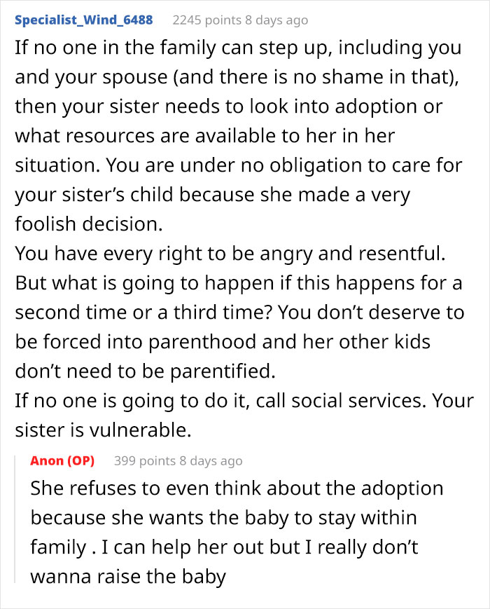 Childfree Woman Refuses To Take Responsibility For Her Sister’s New Baby She Told Her Not To Have Childfree Woman Refuses To Take Responsibility For Her Sister’s New Baby She Told Her Not To Have