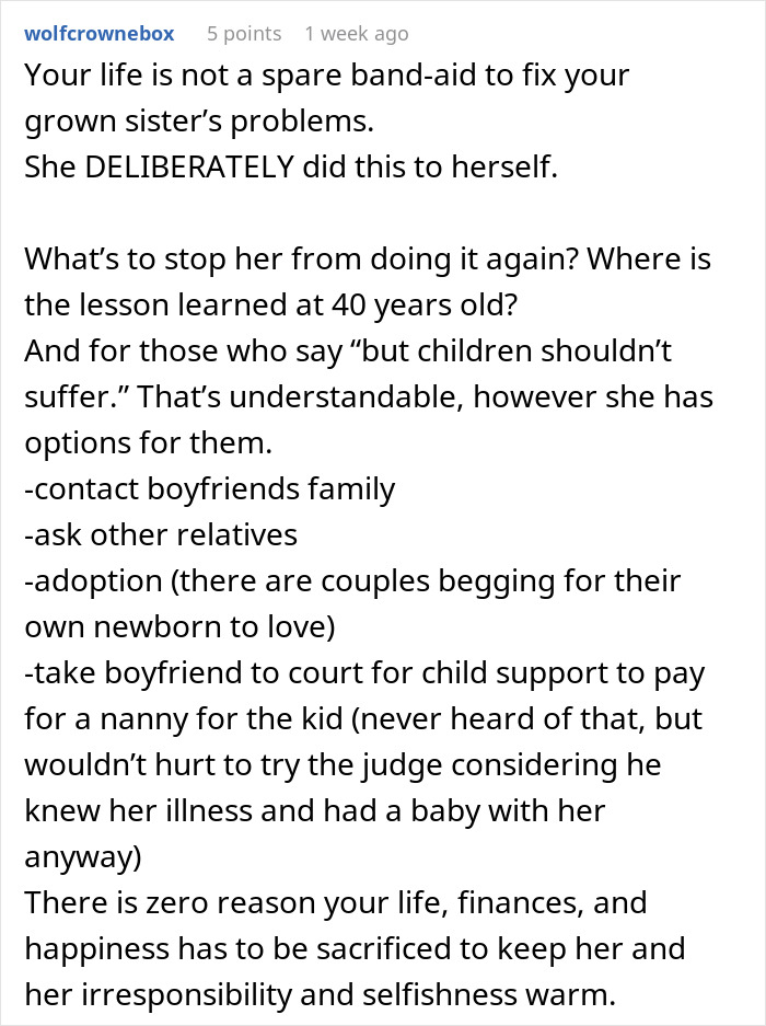 Childfree Woman Refuses To Take Responsibility For Her Sister’s New Baby She Told Her Not To Have Childfree Woman Refuses To Take Responsibility For Her Sister’s New Baby She Told Her Not To Have