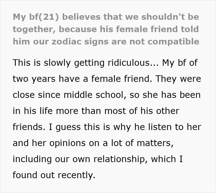Woman Dumps BF For Cheating On Her With Astrology-Obsessed Friend, He Blames It On Her Being A Cancer Woman Dumps BF For Cheating On Her With Astrology-Obsessed Friend, He Blames It On Her Being A Cancer