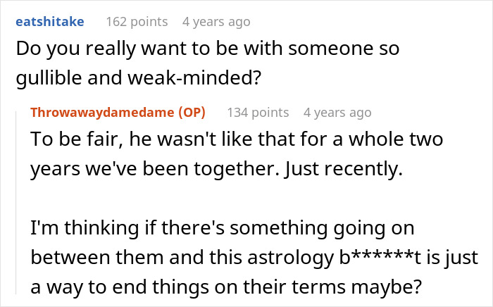 Woman Dumps BF For Cheating On Her With Astrology-Obsessed Friend, He Blames It On Her Being A Cancer Woman Dumps BF For Cheating On Her With Astrology-Obsessed Friend, He Blames It On Her Being A Cancer